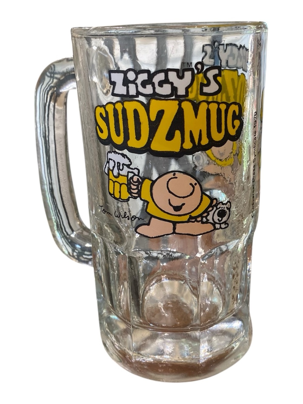 Vintage 1970s Ziggy Sudzmug Glass Stein